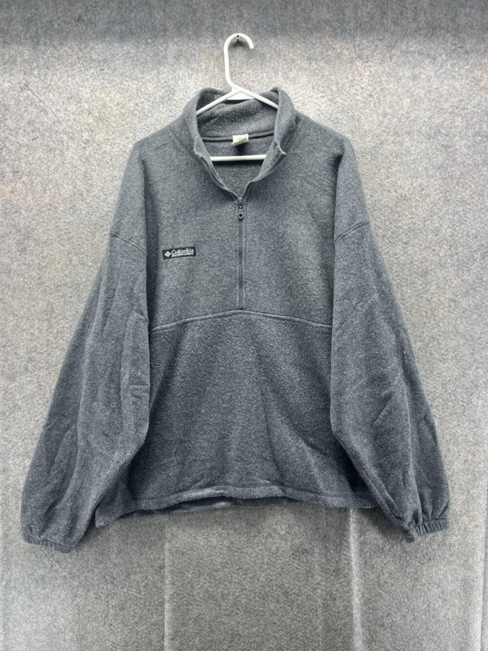 Columbia Jacket Men XL Gray 1/4 Zip Fleece Pullover Outdoor Vintage Hong Kong